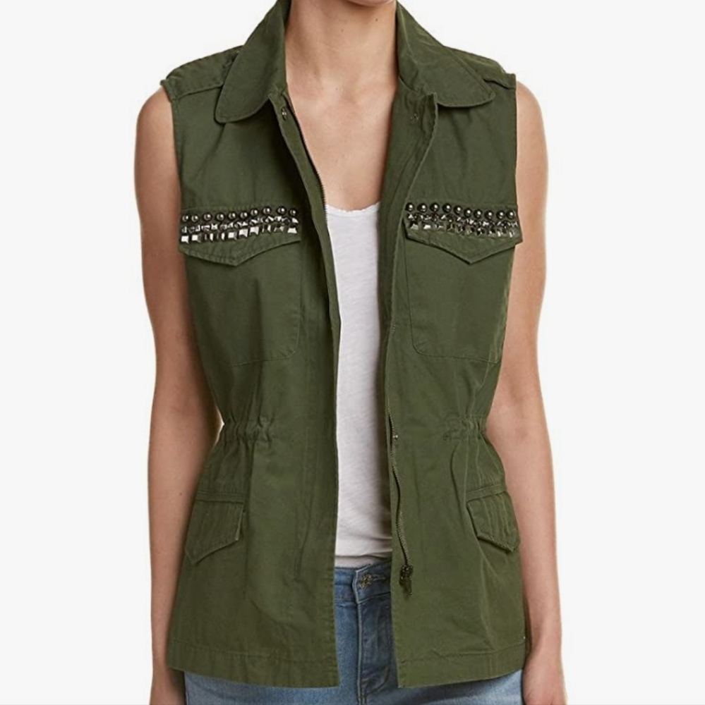 BB DAKOTA Ackerly Studded Pocket Vest green